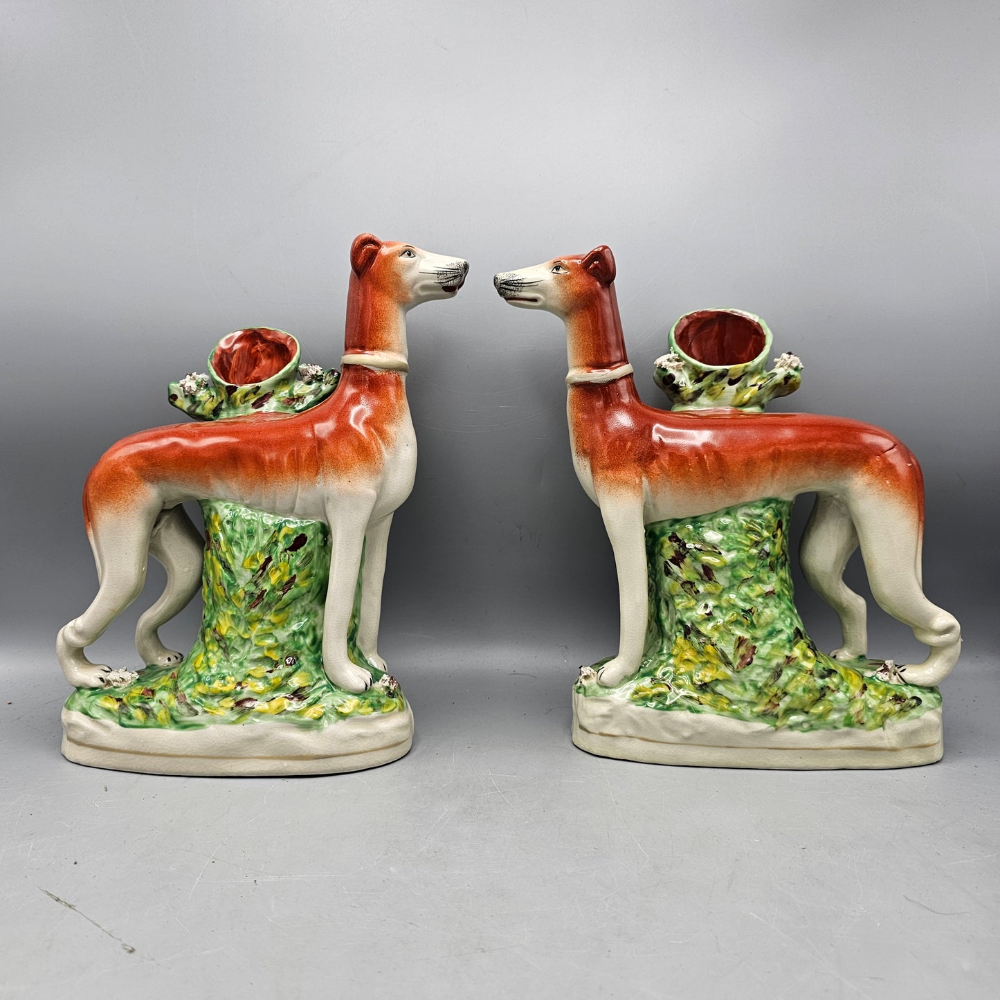 Decorator Dog Staffordshire Spill Vases