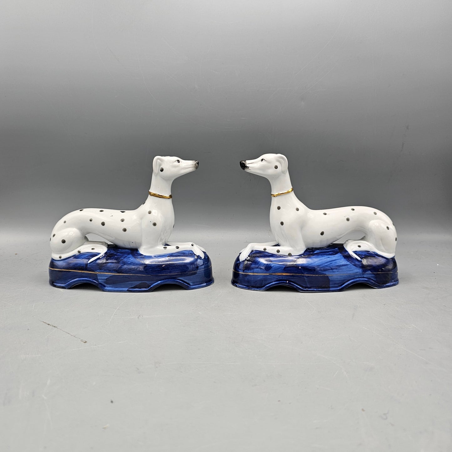 Pair of English Porcelain Staffordshire Dalmatian Dogs