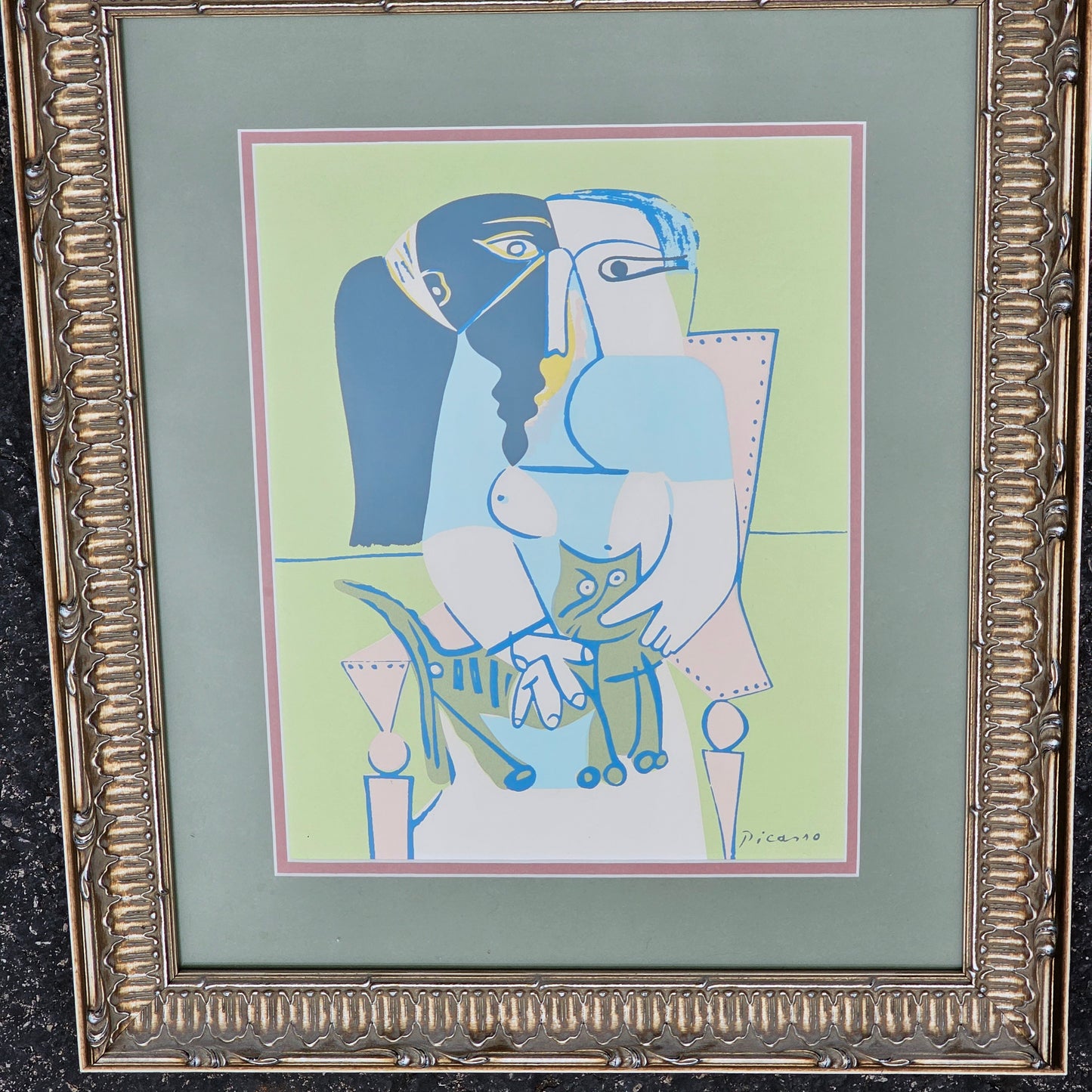 Abstract Picasso Artwork with Man, Woman & Cat