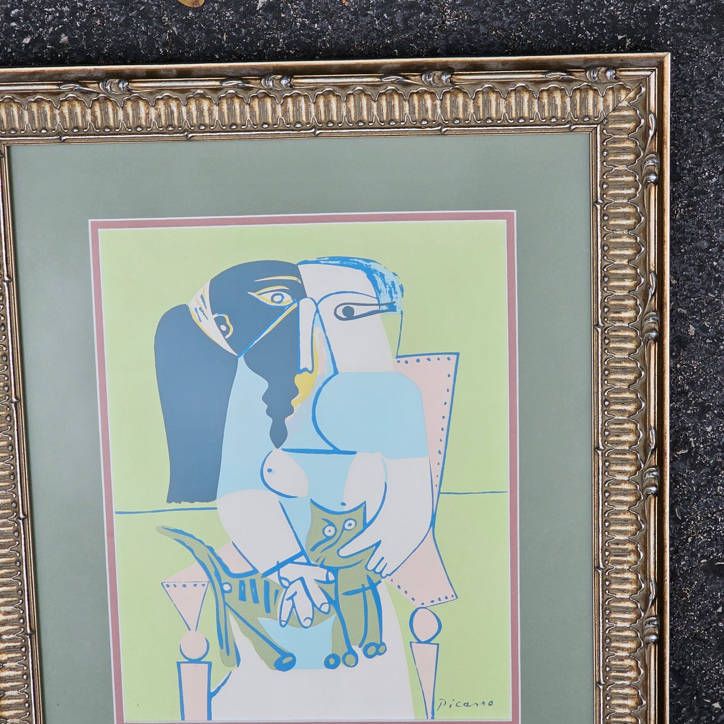 Abstract Picasso Artwork with Man, Woman & Cat