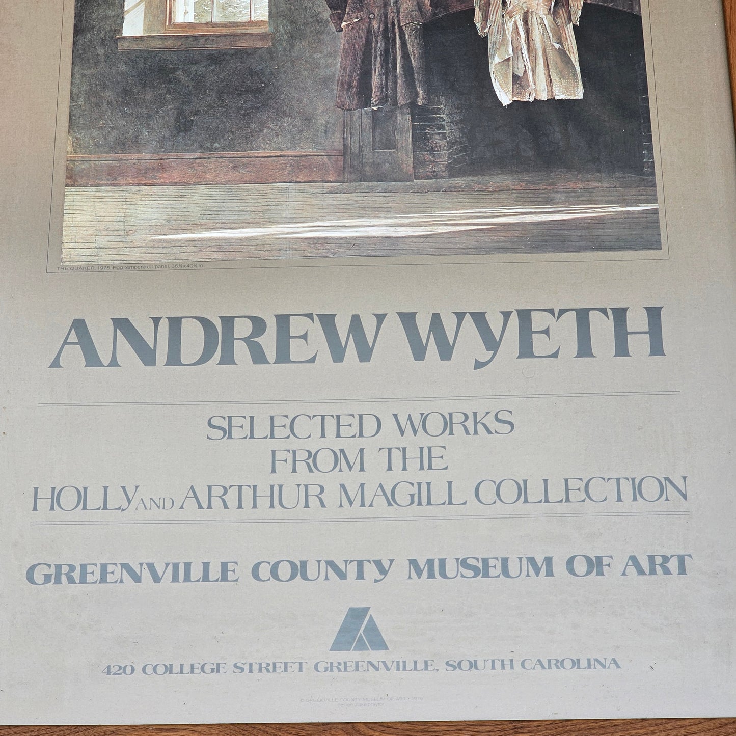Vintage Andrew Wyeth Exhibition Poster, 1979 Greenville County Museum of Art