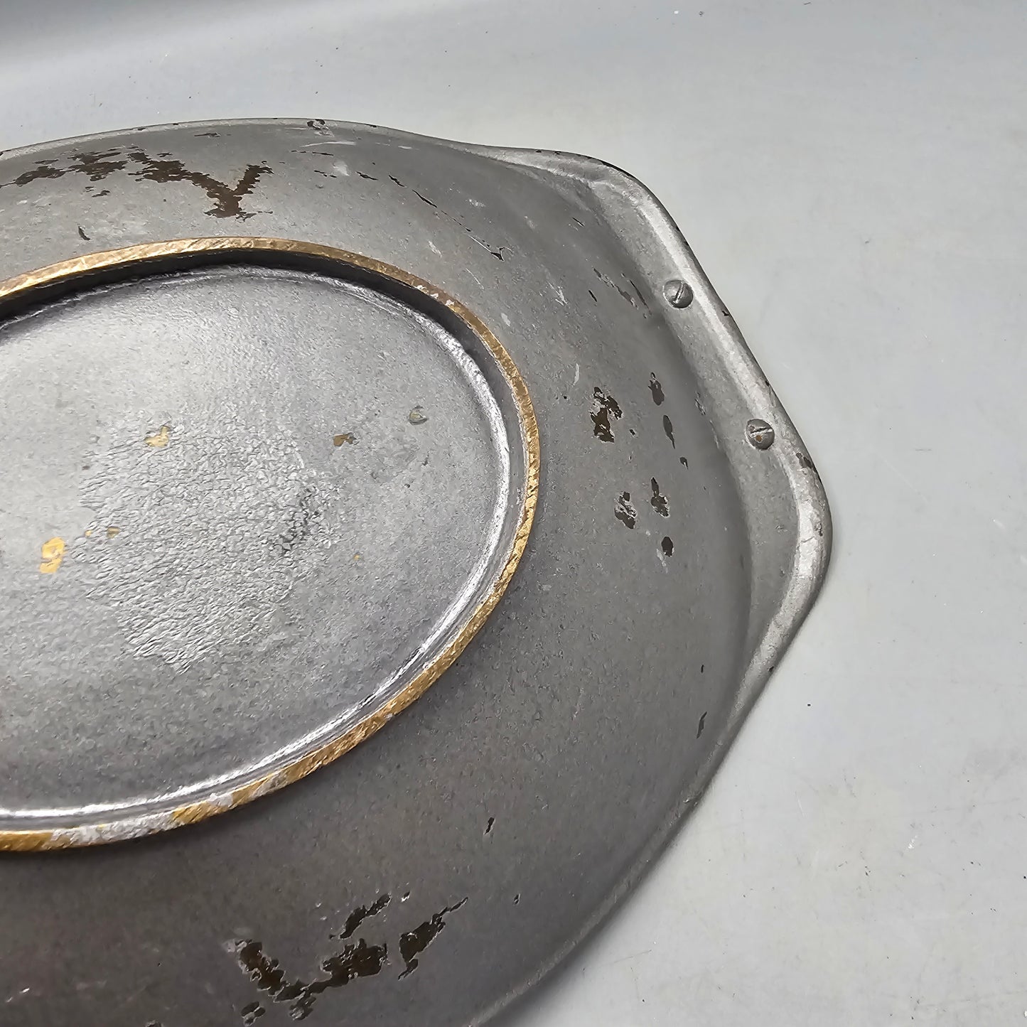 Vintage Metal Dish with Brass Leopard