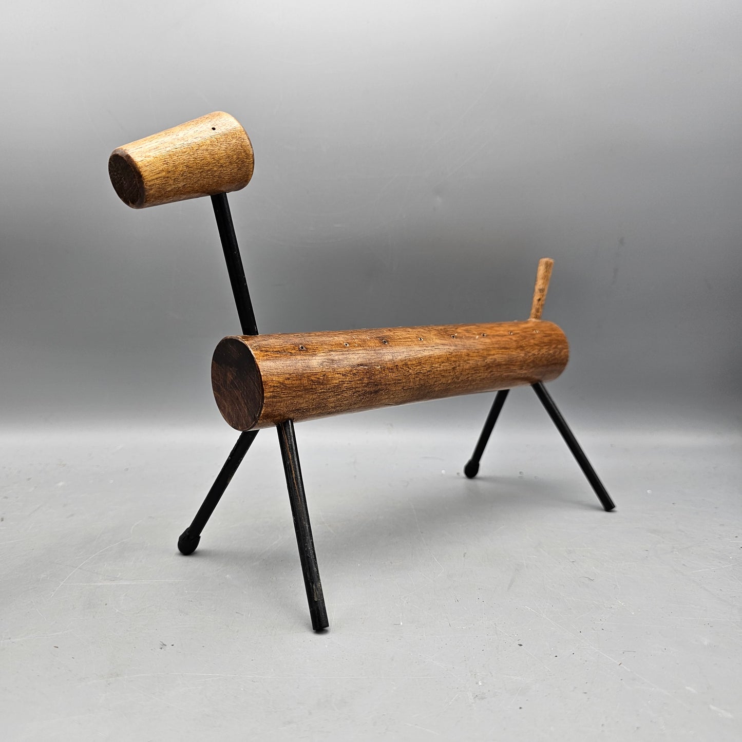 Vintage Val Robbins Rimrock Studio Wooden Dog Toothpick Holder