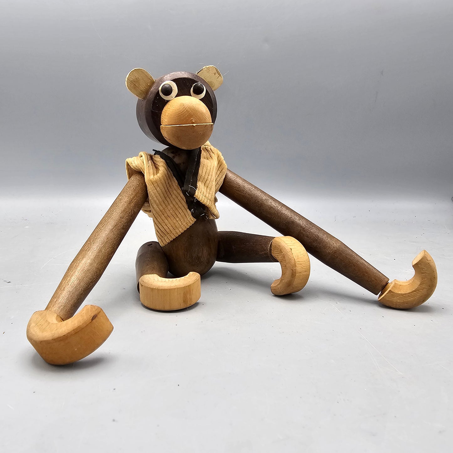 Vintage Kay Bojesen Teak Monkey with Vest