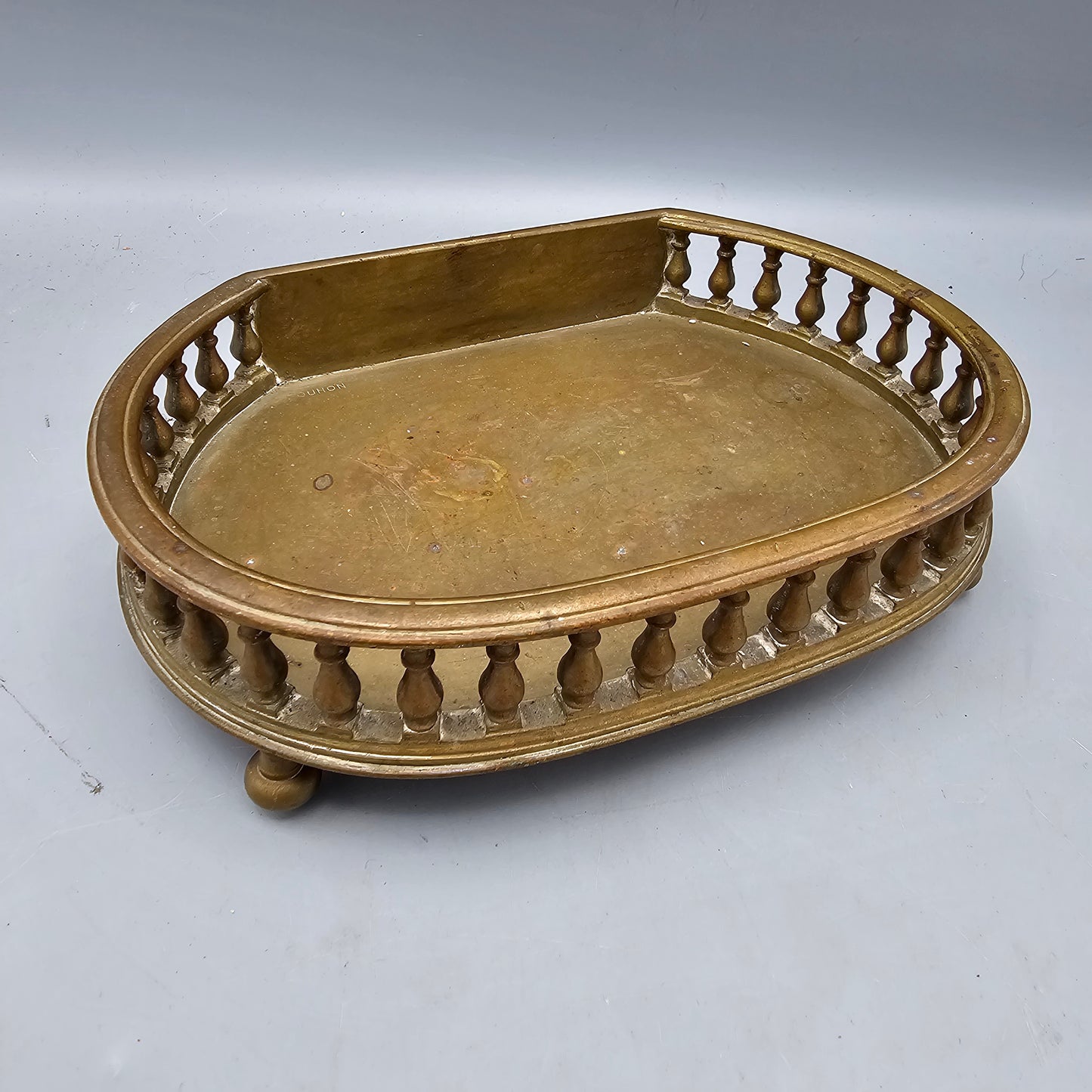 Antique French Bronze Tray with Gallery signed Bouhon