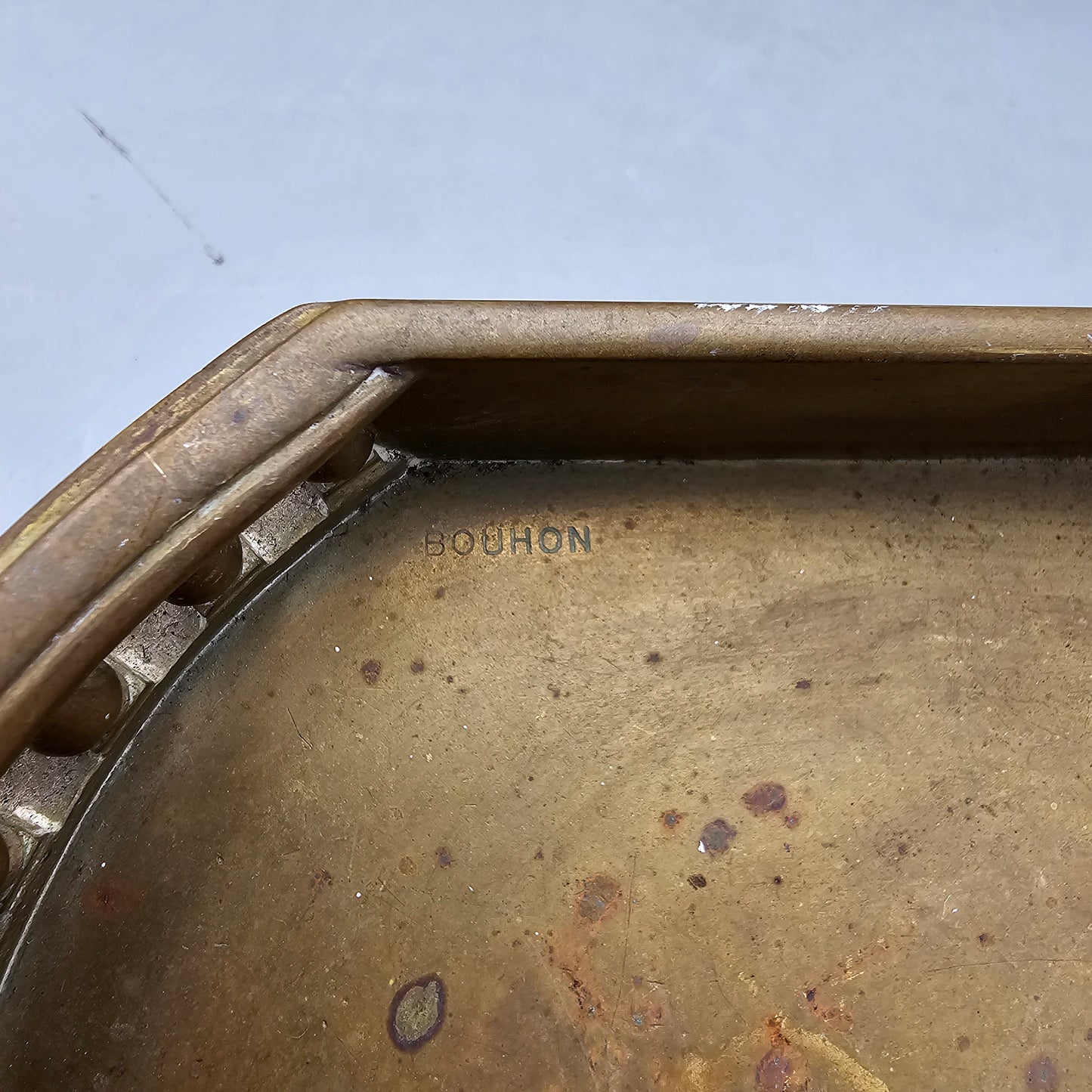 Antique French Bronze Tray with Gallery signed Bouhon
