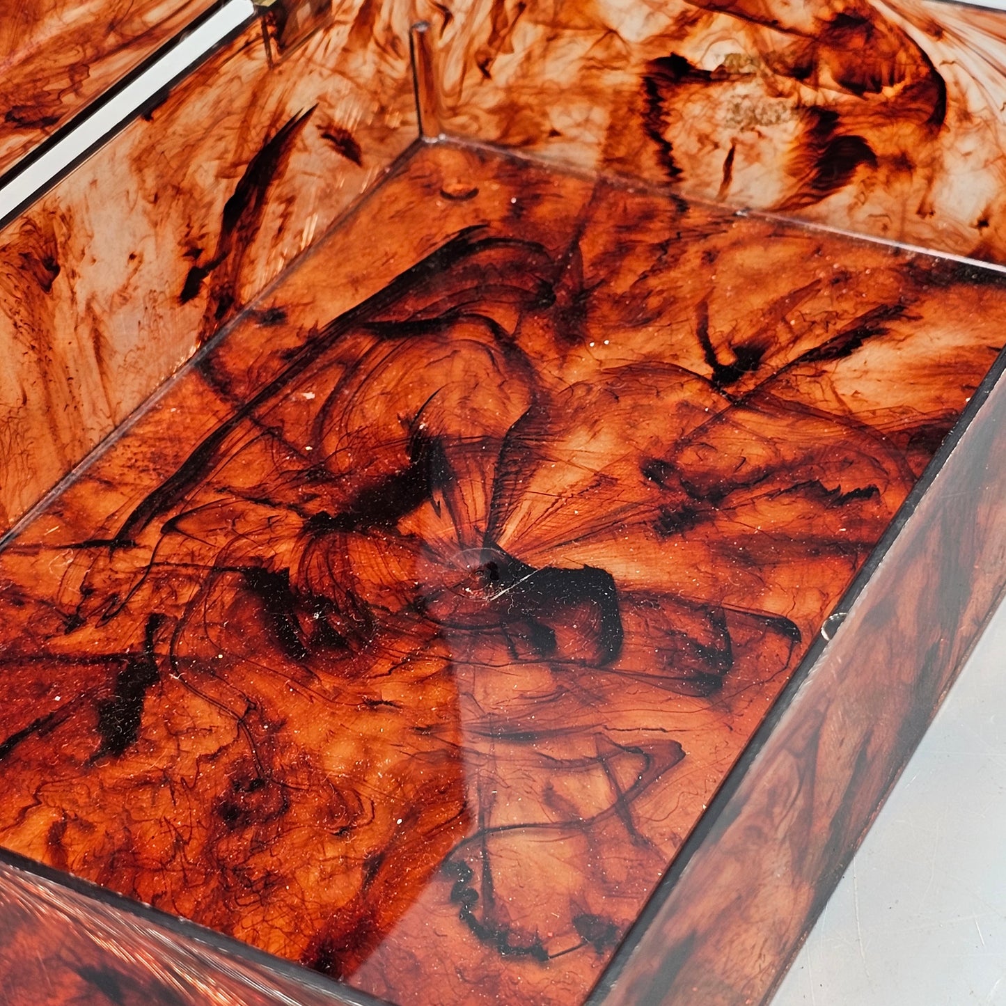 Vintage Sewing Box with Faux Tortoise