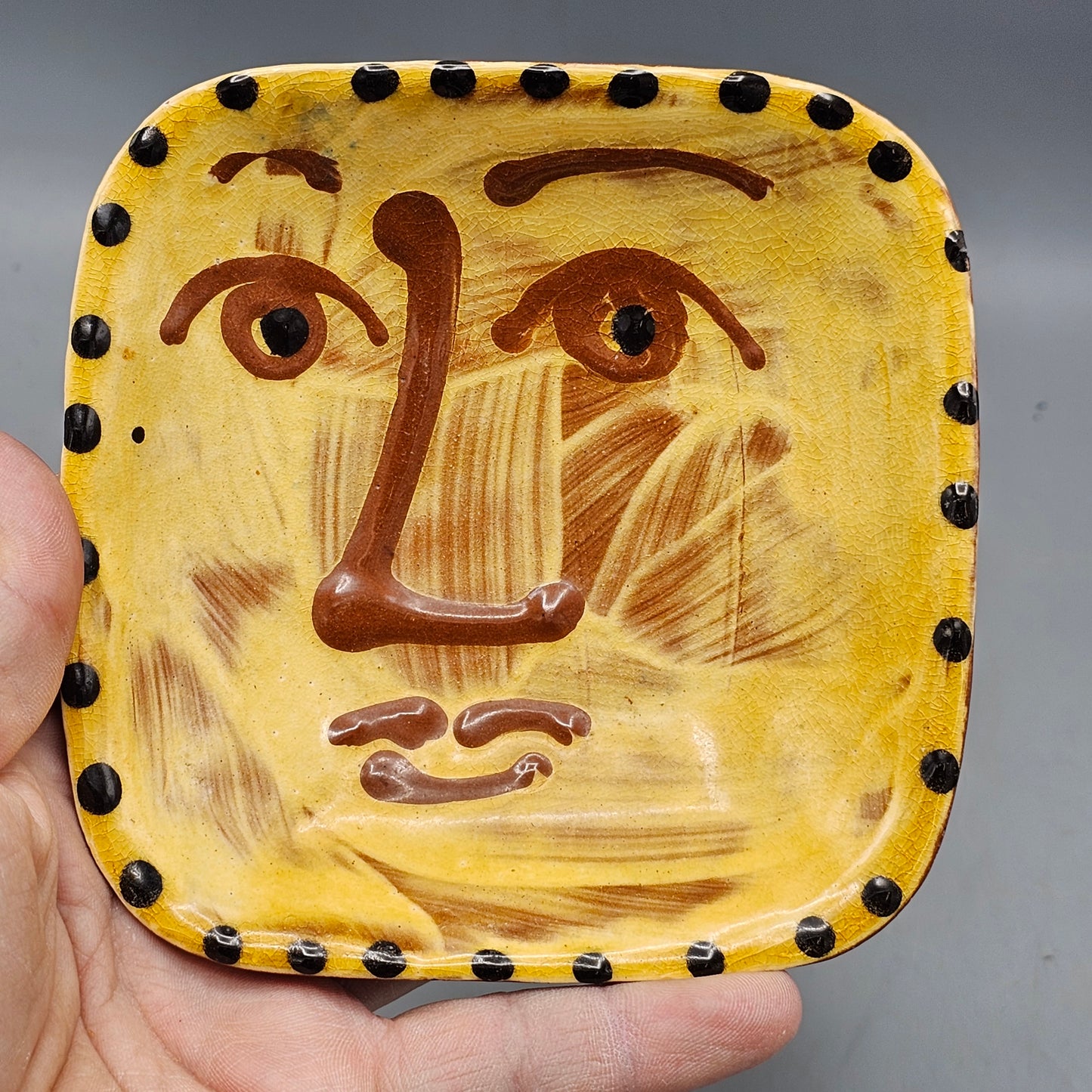 Picasso Style Art Pottery Tray