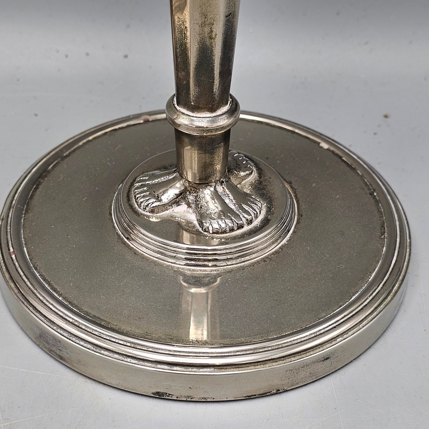 Pair of Silverplated Candlesticks with Feet