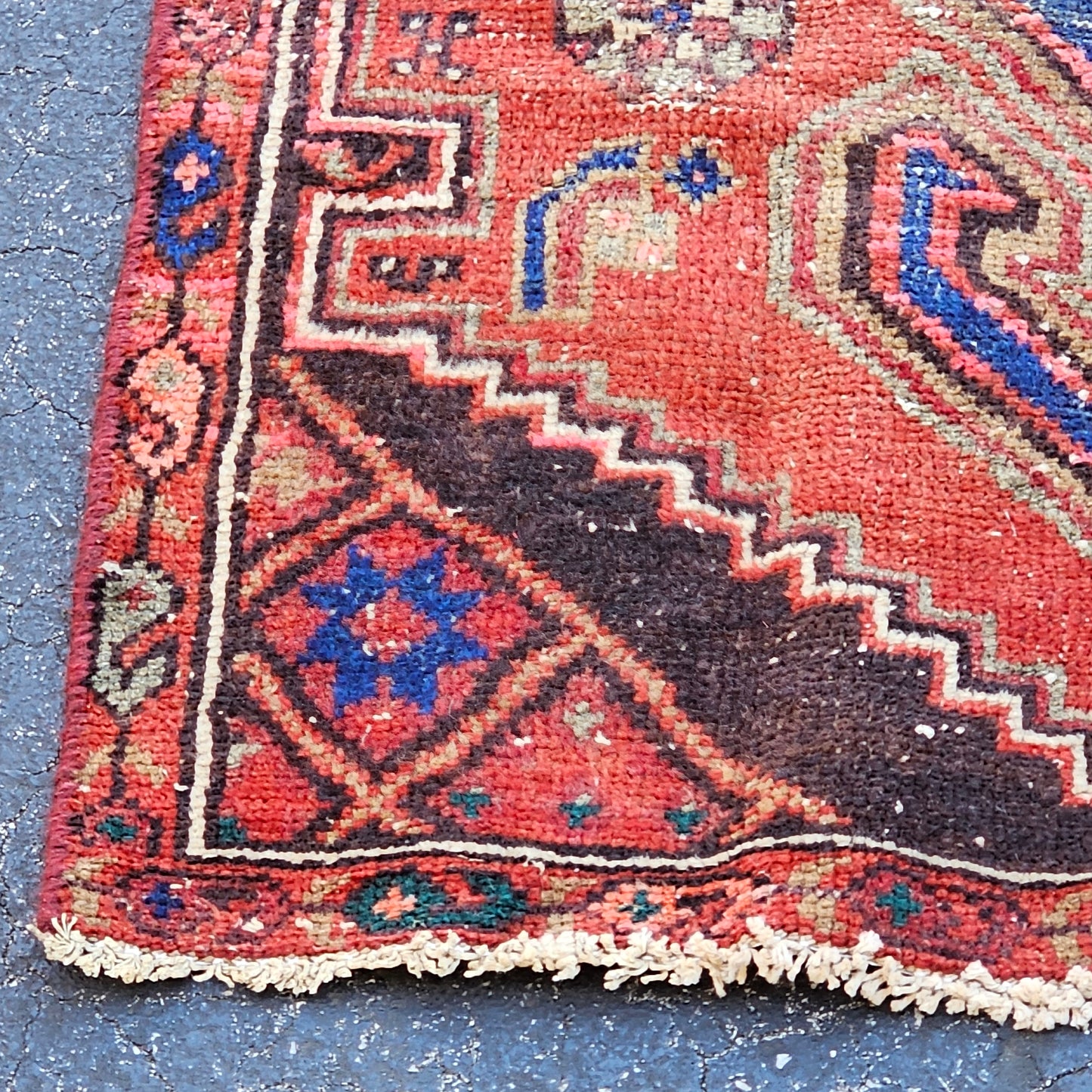 Vintage Hand Knotted Wool Rug ~ 6' 1" x 3'