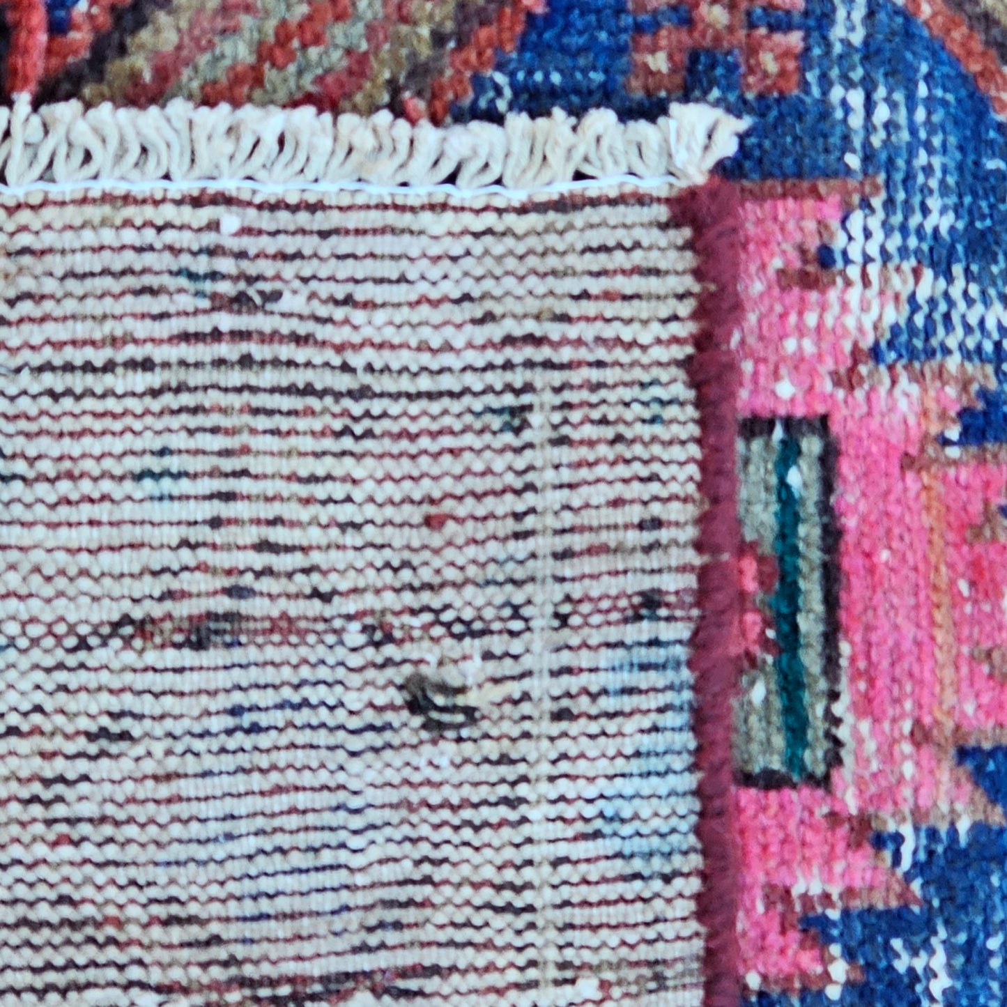 Vintage Hand Knotted Wool Rug ~ 6' 1" x 3'