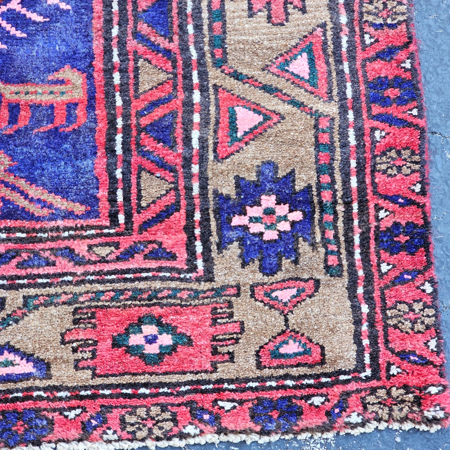 Vintage Hand Knotted Wool Rug ~ 8' 1" x 4' 5"