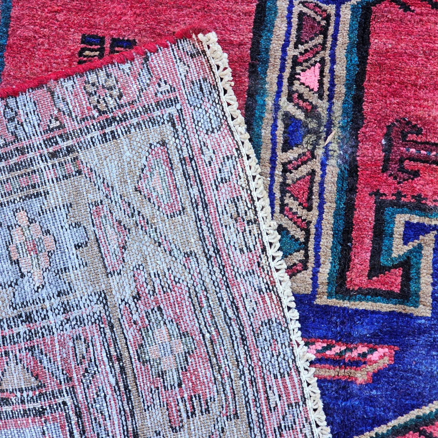 Vintage Hand Knotted Wool Rug ~ 8' 1" x 4' 5"
