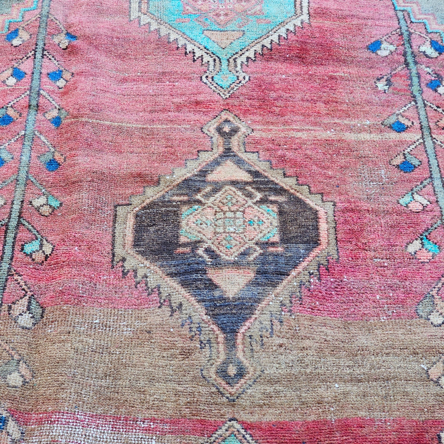 Vintage Hand Knotted Wool Rug ~ 6' 6" x 3' 7"