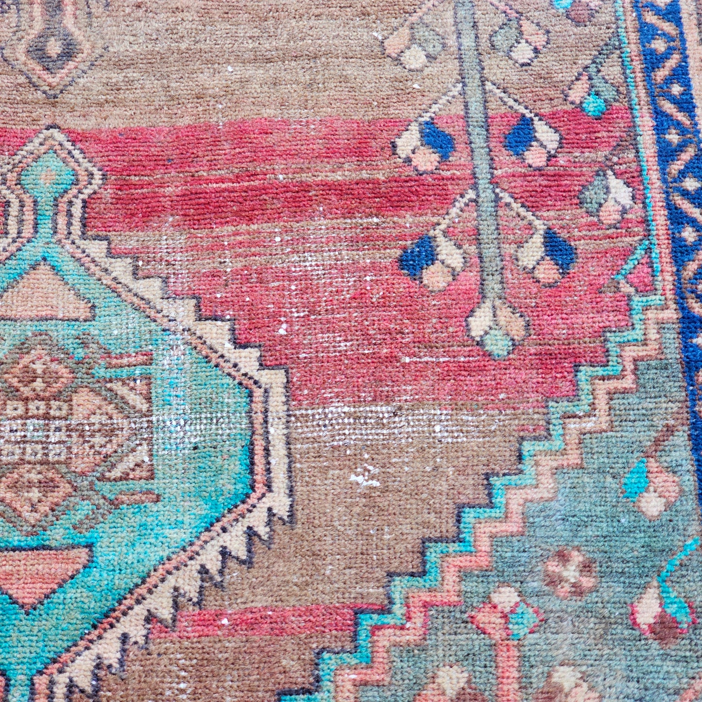 Vintage Hand Knotted Wool Rug ~ 6' 6" x 3' 7"