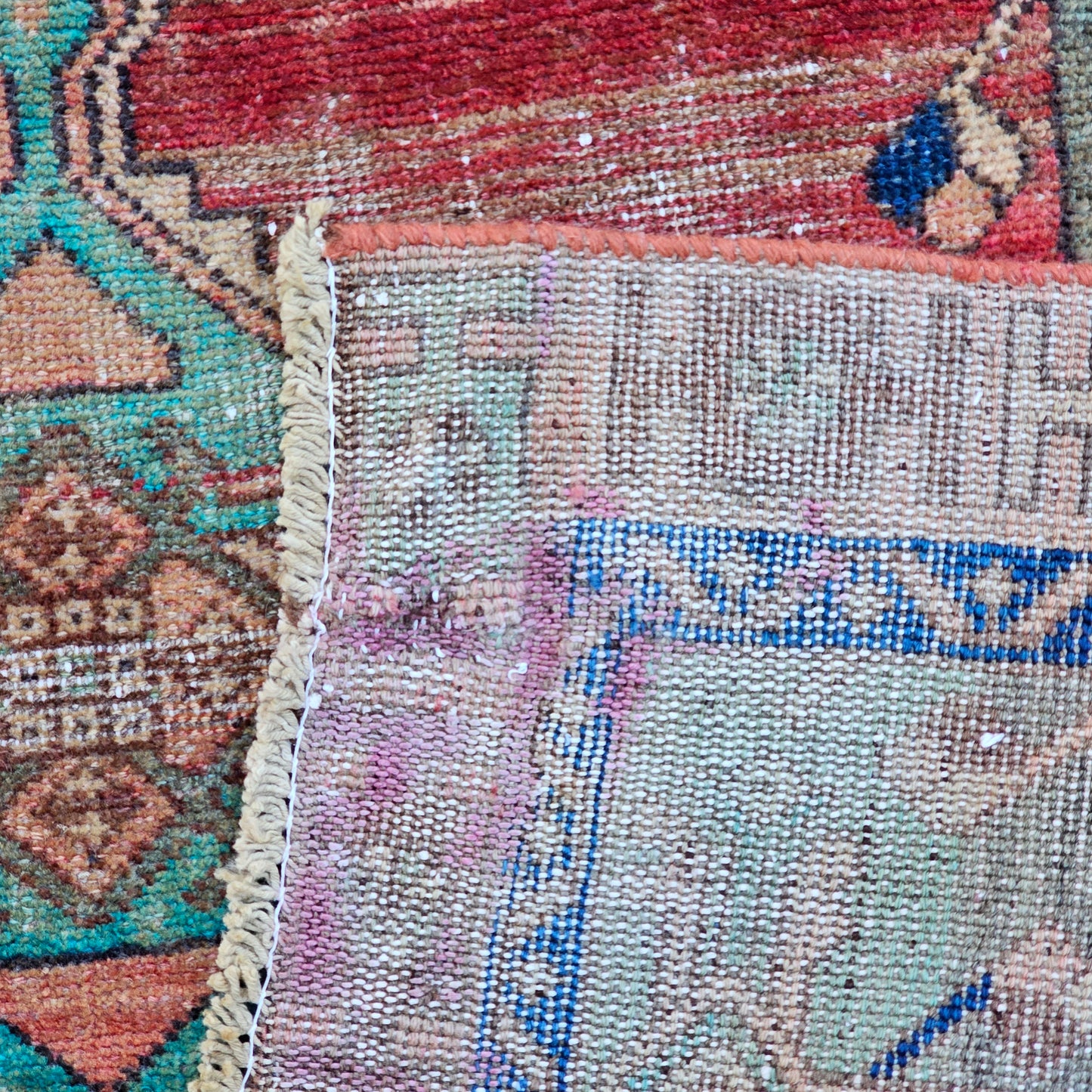 Vintage Hand Knotted Wool Rug ~ 6' 6" x 3' 7"