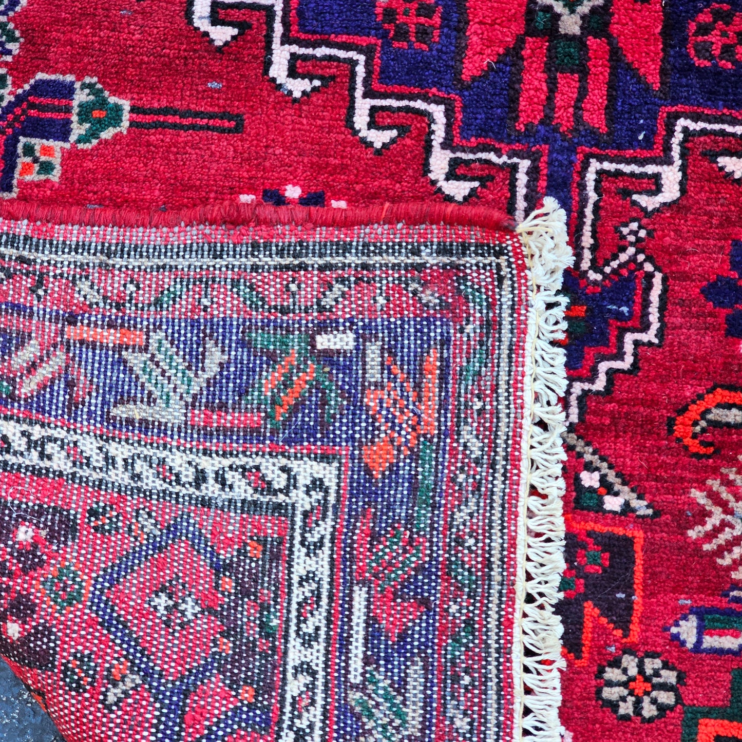 Vintage Hand Knotted Wool Rug ~ 5' 3" x 3' 5"
