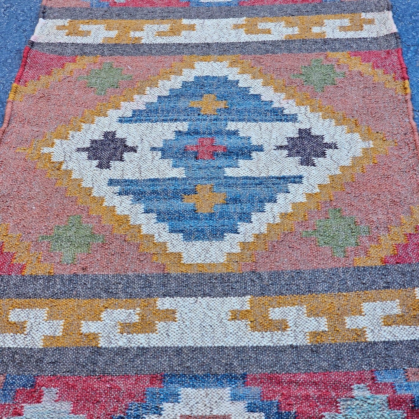 Beautiful Kilim Flat Weave Runner Rug ~ 2' 7" x 12'