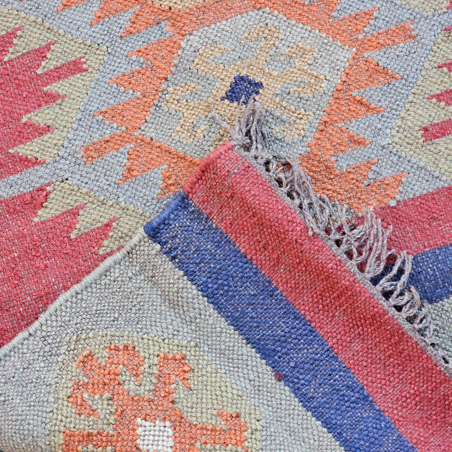 Colorful Kilim Flat Weave Runner Rug ~ 2' 7" x 12'