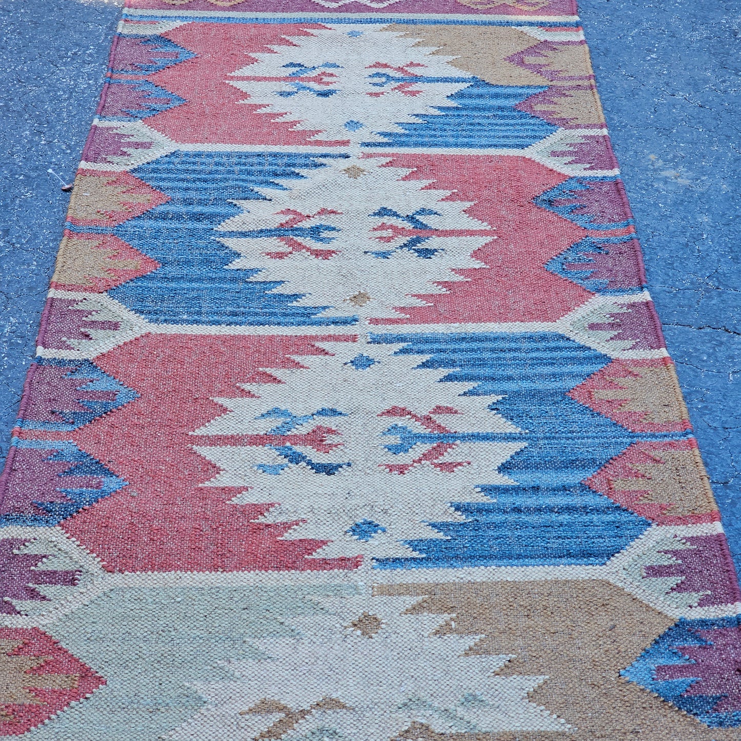 Colorful Kilim Flat Weave Runner Rug ~ 2' 6" x 10' 6"