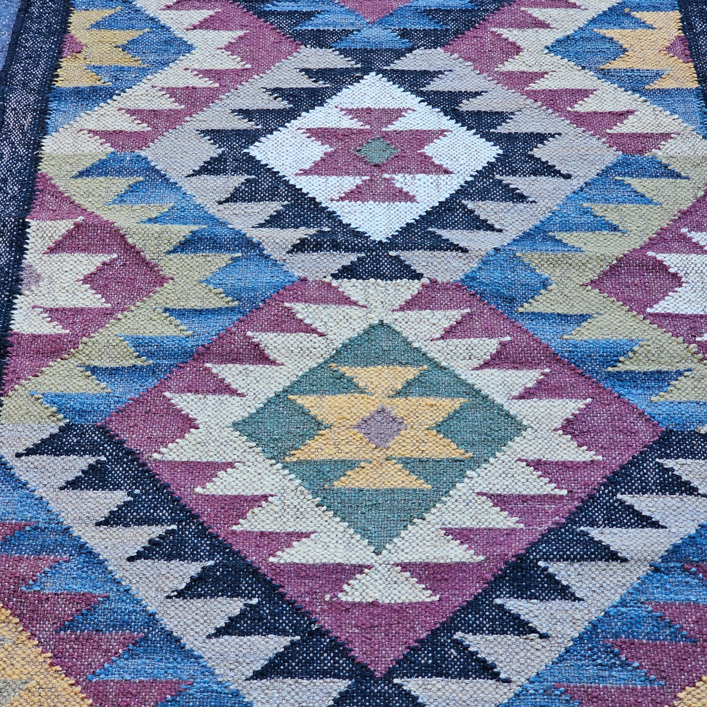 Colorful Kilim Flat Weave Runner Rug ~ 2' 7" x 8' 4"