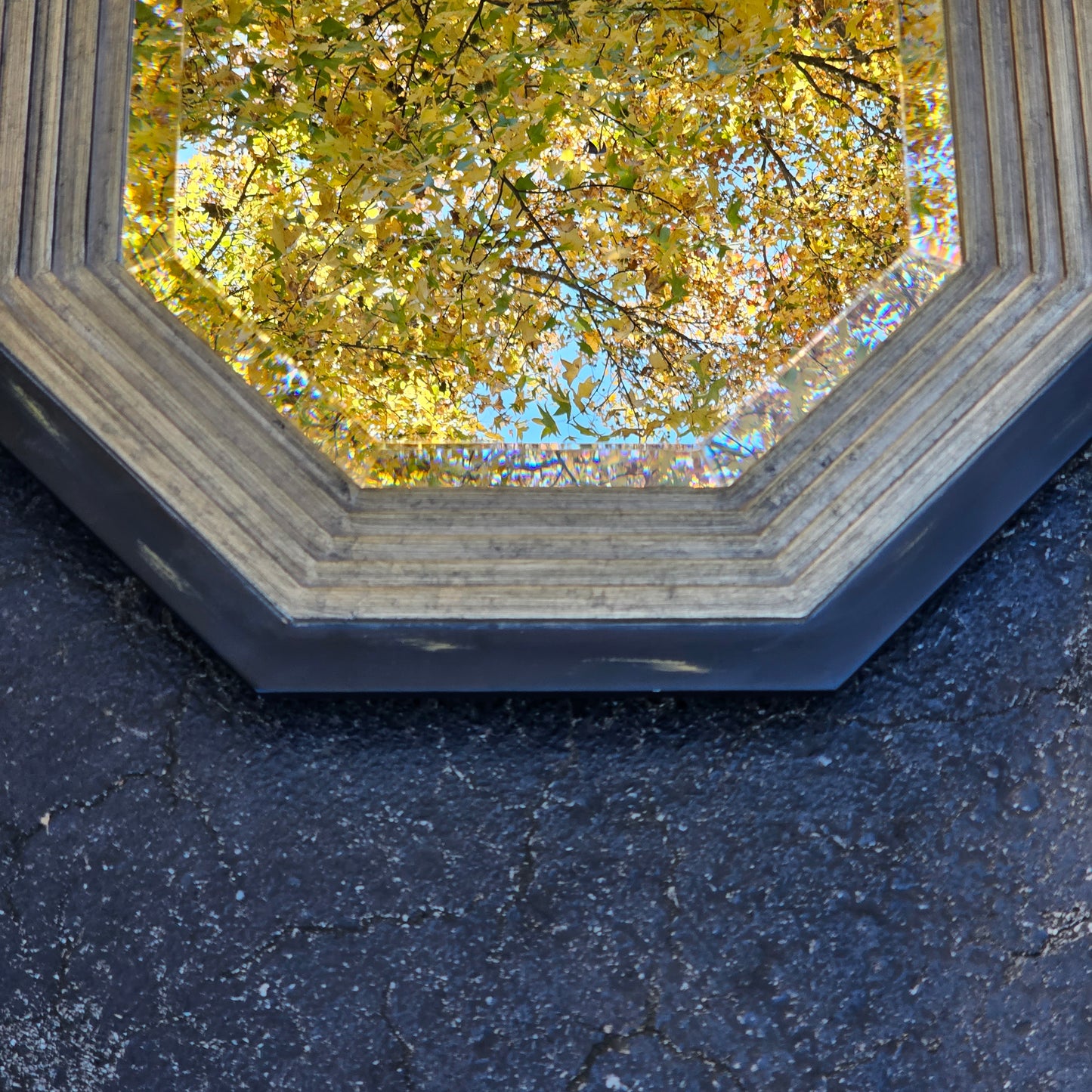 Gold & Black Octagonal Mirror