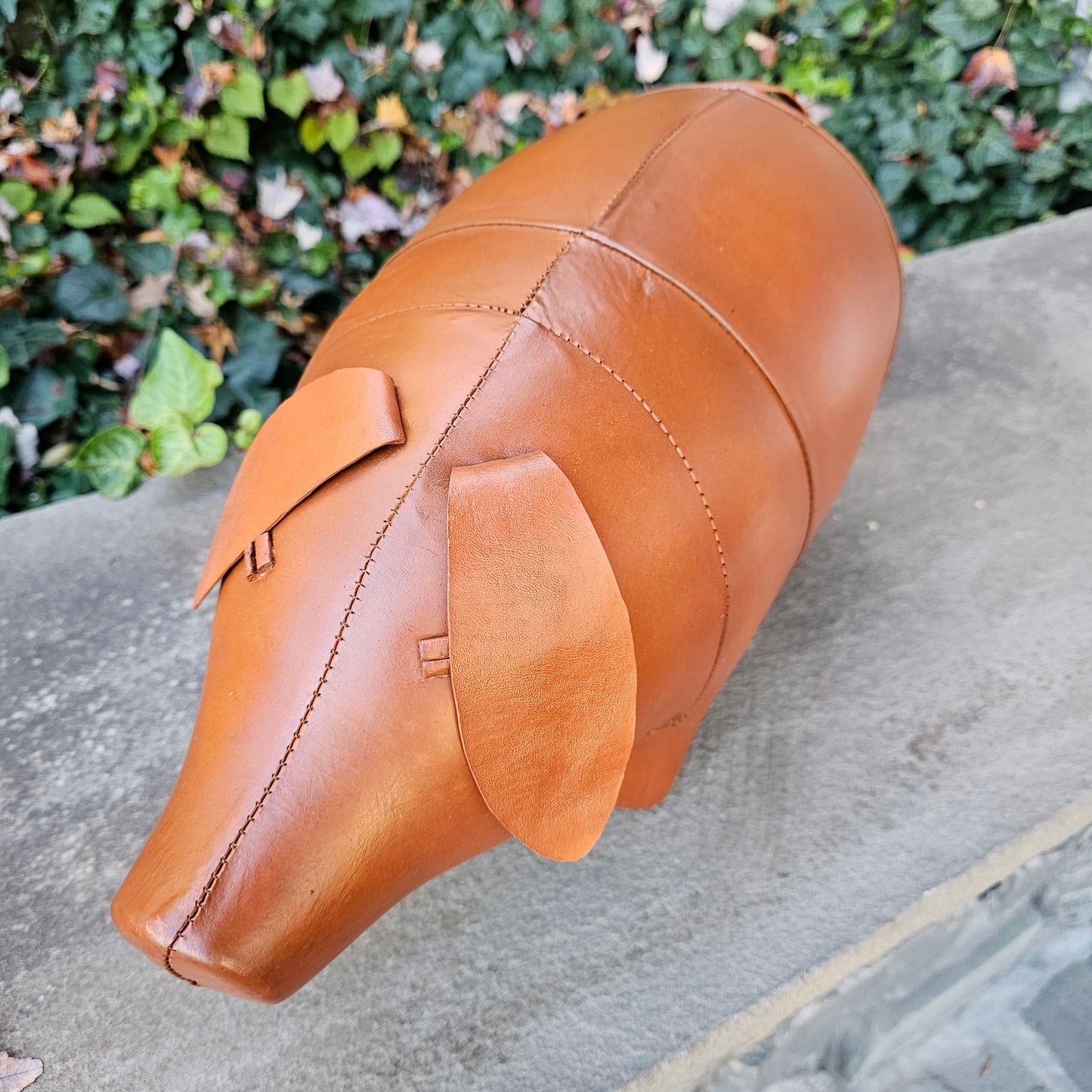 Leather Pig Footstool - Dimitri Omersa / Abercrombie Liberty Style Small