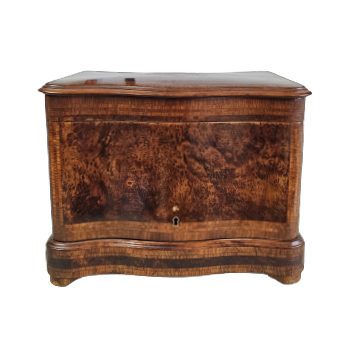 Antique Wood Tantalus Liquor Cabinet with Inlaid Top