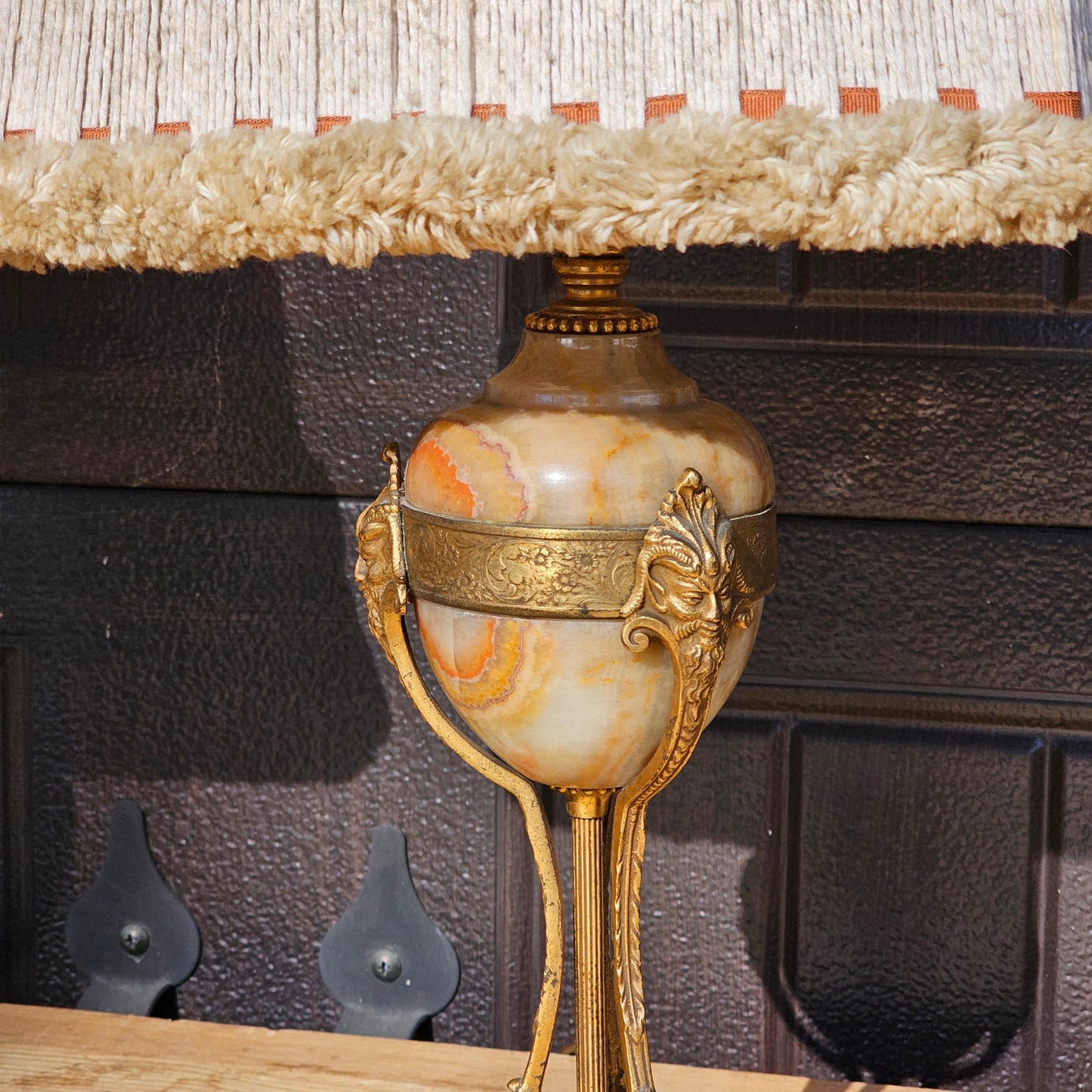 Pair of Antique Onyx and Bronze Mounted Lamps