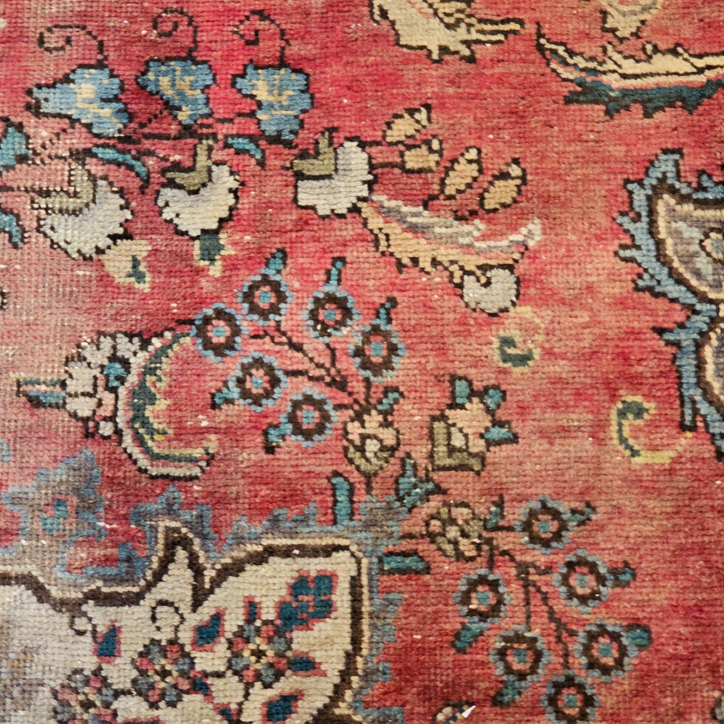 100% Wool Antique Hand Knotted Multi Colored Rug / Carpet ~ 6' 3" x 9' 6"