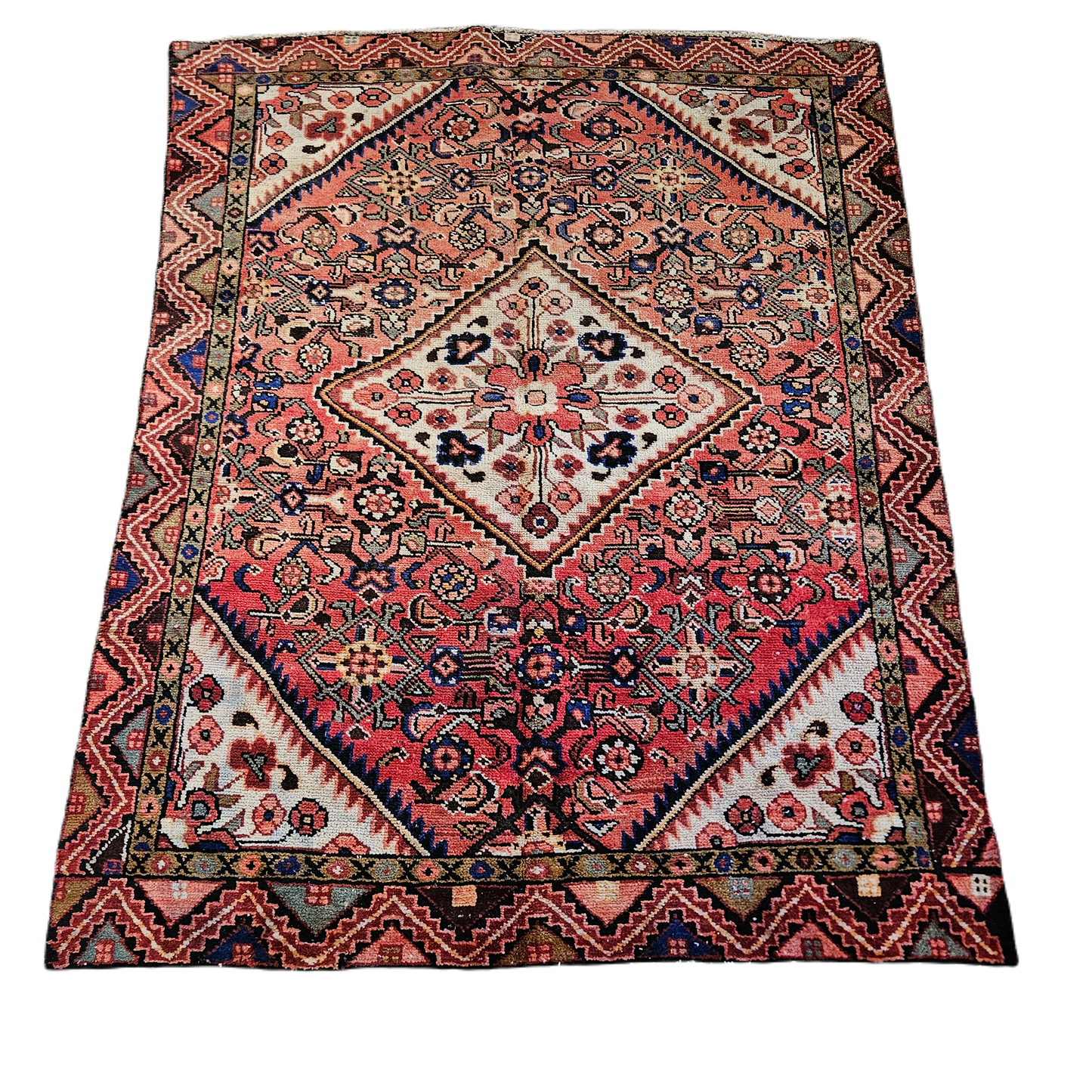 100% Wool Antique Hand Knotted Turkish Brown Rug ~ 4' 8" x 6' 3"