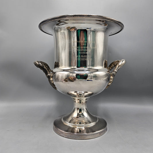 1987 Waynesborough Country Club Silverplated Trophy Champagne Bucket with Handles