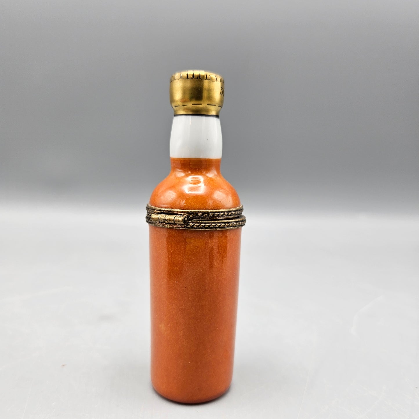 Vintage Limoges Scotch Whiskey Bottle Trinket Box