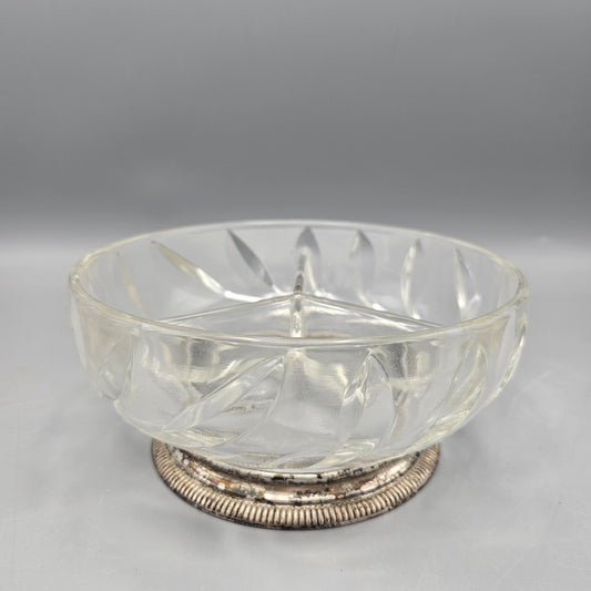 Vintage Three-Part Glass Bowl with Sterling Silver Base
