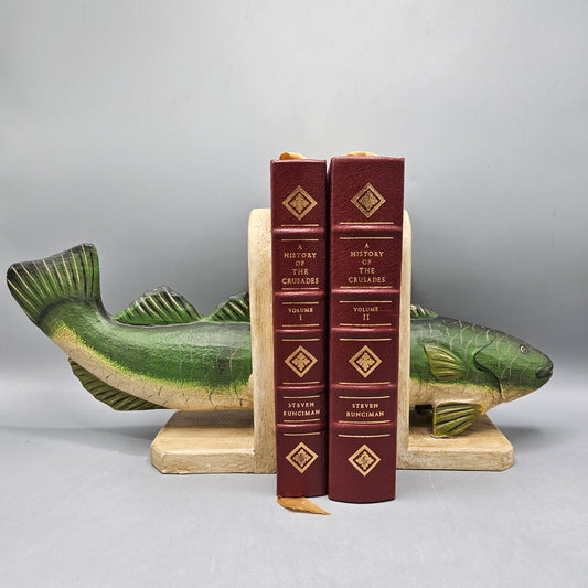Hand Painted Wood Fish Bookends