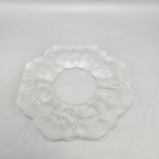 Small Vintage Lalique Honfleur Frosted Glass Plate