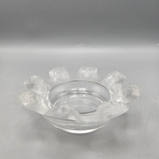 Vintage Lalique Crystal St. Nicholas Jewelry Trinket Dish