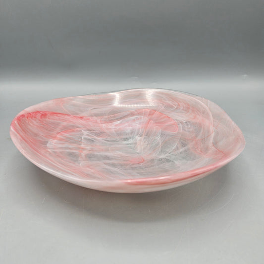 Vintage Kosta Boda Style Pink Swirl Glass Bowl ~ 2 Available