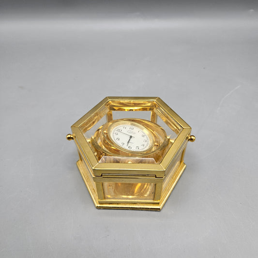 Vintage Easton Hexagon Gimbal Compass Mount Clock