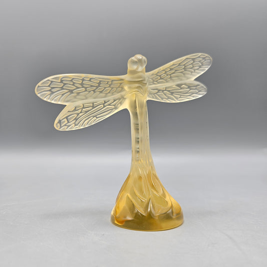 Vintage Lalique Yellow Dragonfly