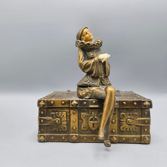 Vintage JB Hirsch Art Deco Bronze Covered Lined Cigarette Box