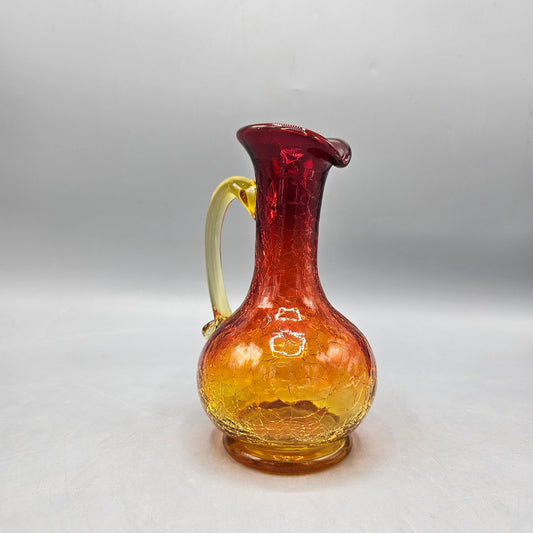 Vintage 1970s Amberina Crackle Glass Pitcher ~ 2 Available