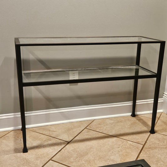 Pottery Barn Iron and Glass Console Table