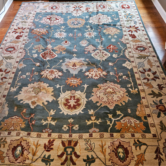Brand New Turkish Room Size Hand Knotted Wool Carpet 10' 2" x 13' 7"