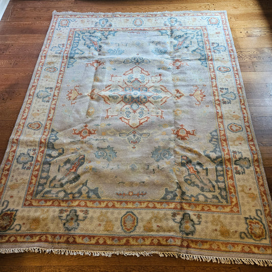Brand New Turkish Room Size Hand Knotted Wool Carpet 7' 10" x 9' 10"
