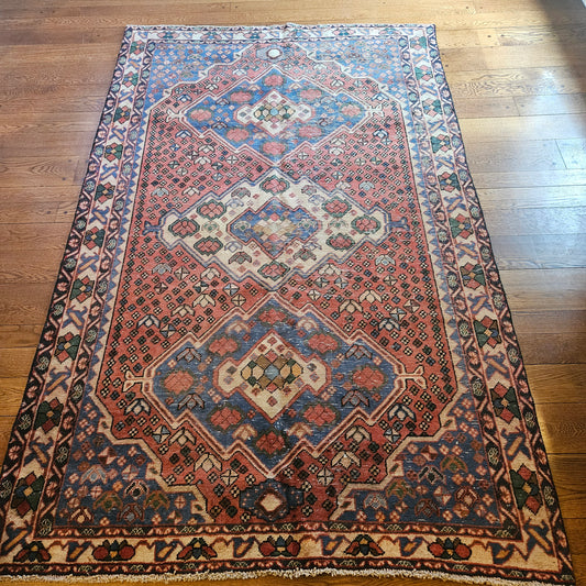 Vintage Hand Knotted Wool Carpet 6' 2" x 9' 2"