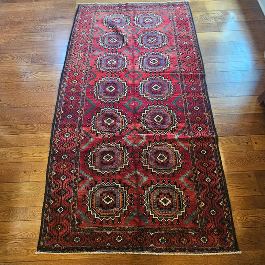 Vintage Hand Knotted Wool Carpet 5' 2" x 9' 9"
