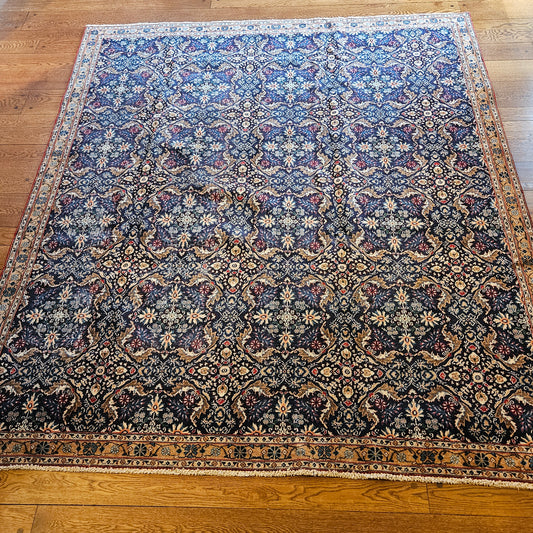 Brand New Turkish Room Size Hand Knotted Wool Carpet 7' 4" x 8' 8"