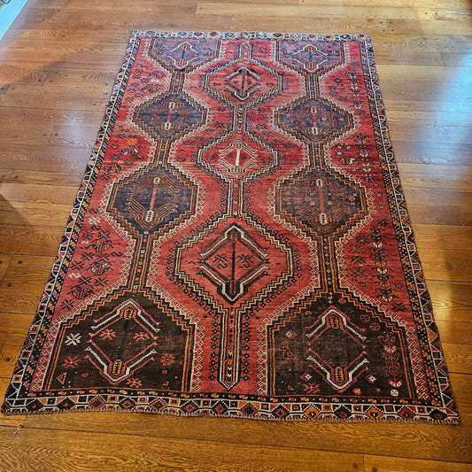 Vintage Hand Knotted Wool Carpet 5' 10" x 8' 11"