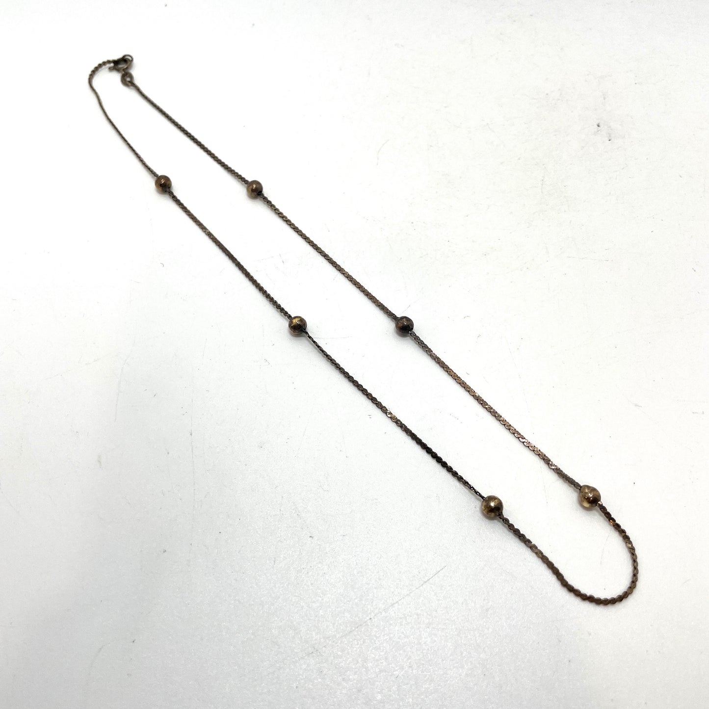 Vintage Sterling Silver Tennis Necklace - Choker or Child Size